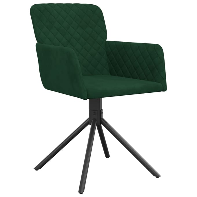 vidaXL - Eetkamerstoelen - draaibaar - 2 - st - fluweel - donkergroen