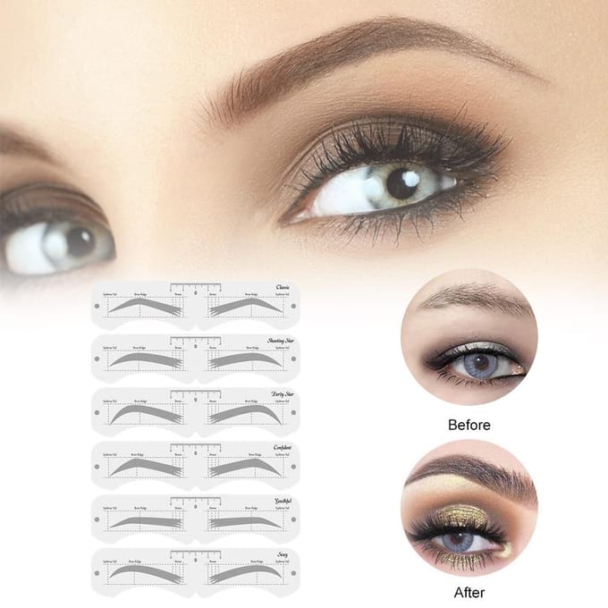 Make-up Wenkbrauwmal Set PEVA Zachte Wenkbrauwvormer met Elastische Band Herbruikbaar DIY Make-up Gereedschap voor white