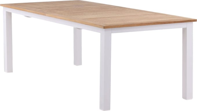 Panama eettafel tuin incl. extra blad 224, 324 cm wit, natuur.