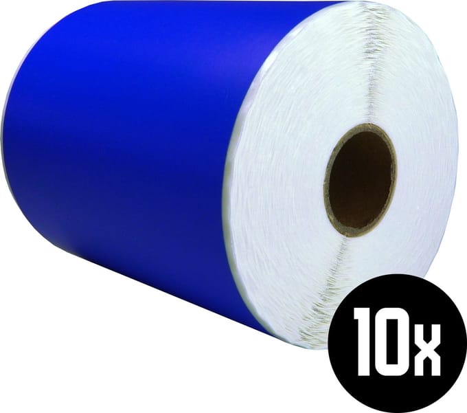DULA Compatible Zebra Labels 102x152mm - 300 etiketten per rol - kern 25mm - Blauw - Permanent - 10 rollen