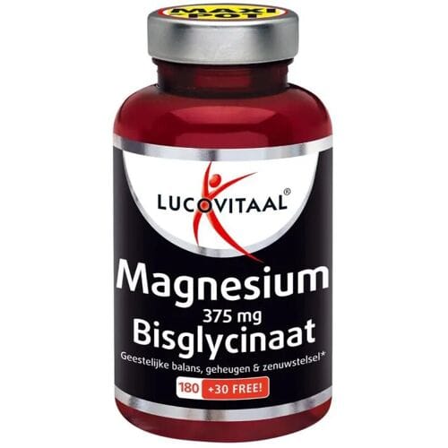 Lucovitaal Magnesium 375 mg Bisglycinaat Voedingssupplement | Voor spierondersteuning en energieniveau | 210 Tabletten