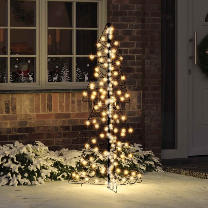 vidaXL Kerstboom 160 LED's Warmwit 150 cm Rattan