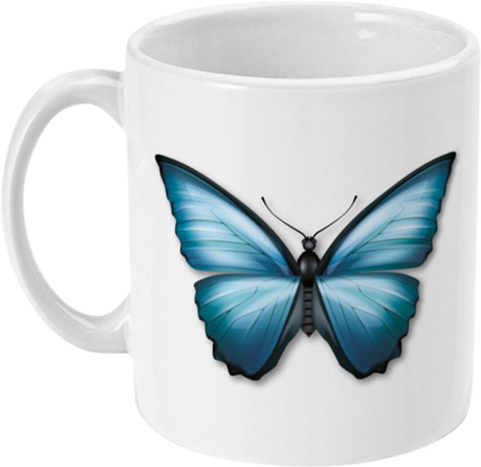 Geurfruit - Mok - Design - Insect - Blauwe Vlinder - Vaatwasser - Magnetron