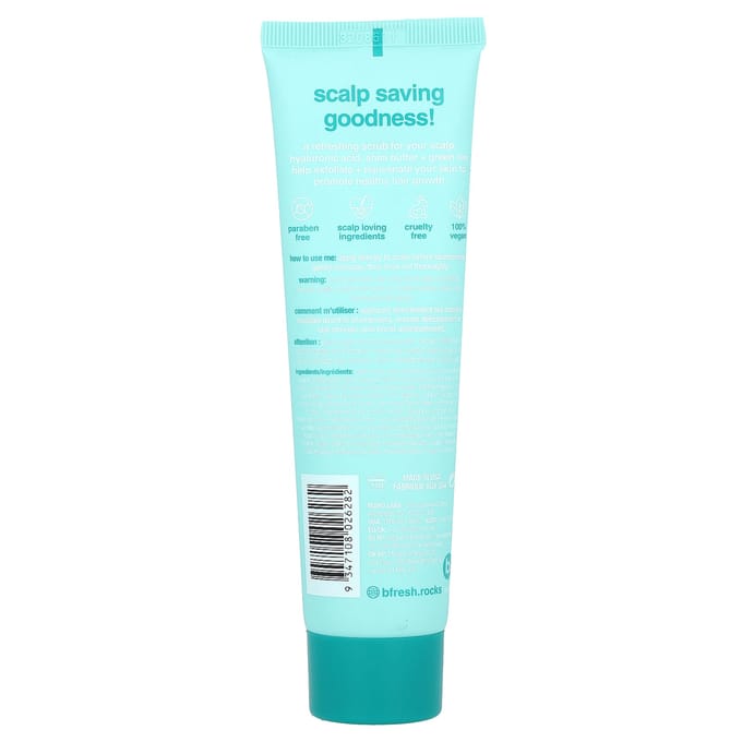 b.fresh, Clarifying Scalp Scrub, Wild Water Lily, 3.3 fl oz (100 ml) blue