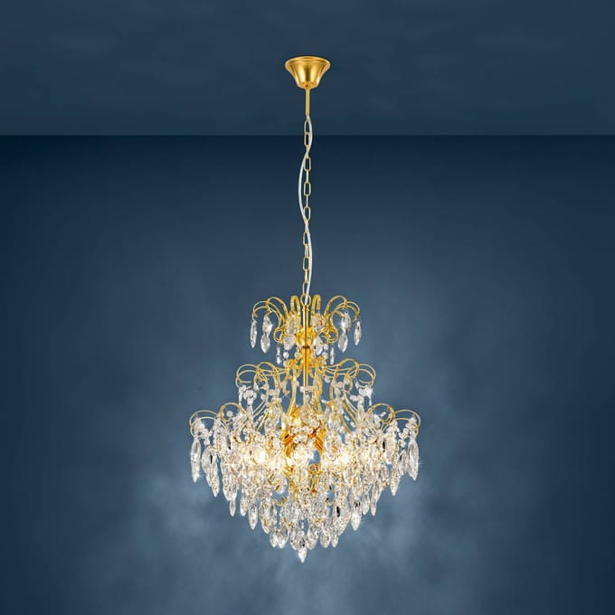 Stars of Light kroonluchter Fenoullet, messing, Ø 58 cm