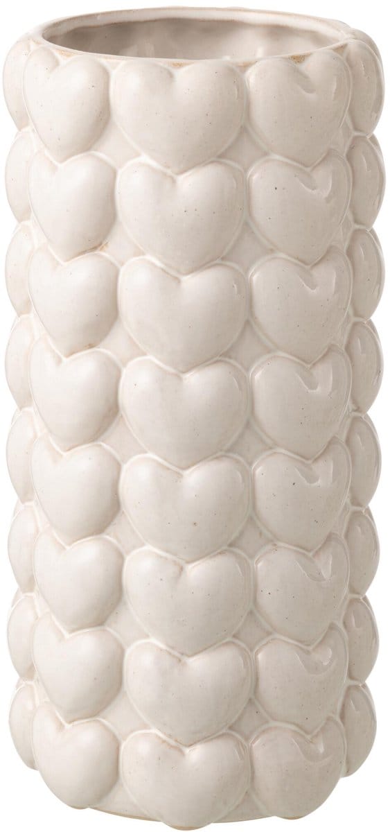Vaas Harten - Steengoed - Ecru - Extra Large - 32,5 cm