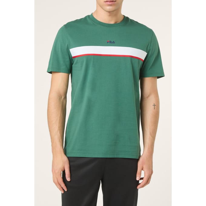 FILA Sagano Regular Taped T-shirt Posy Green Größe: M | Basic T-Shirts Outlet | Herren | Grün