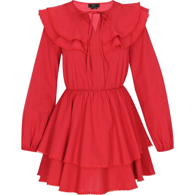 Faina Jurk Dames rood