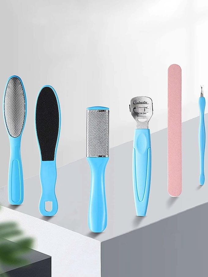 Waledano® 7 in 1 Pedicure Set - Voetvijl - Eelt Remover - Voetrasp - Eeltschaaf - Eeltschraper - Eeltverwijderaars - Pedicure Rasp - Dode Huid Remover - Voeten
