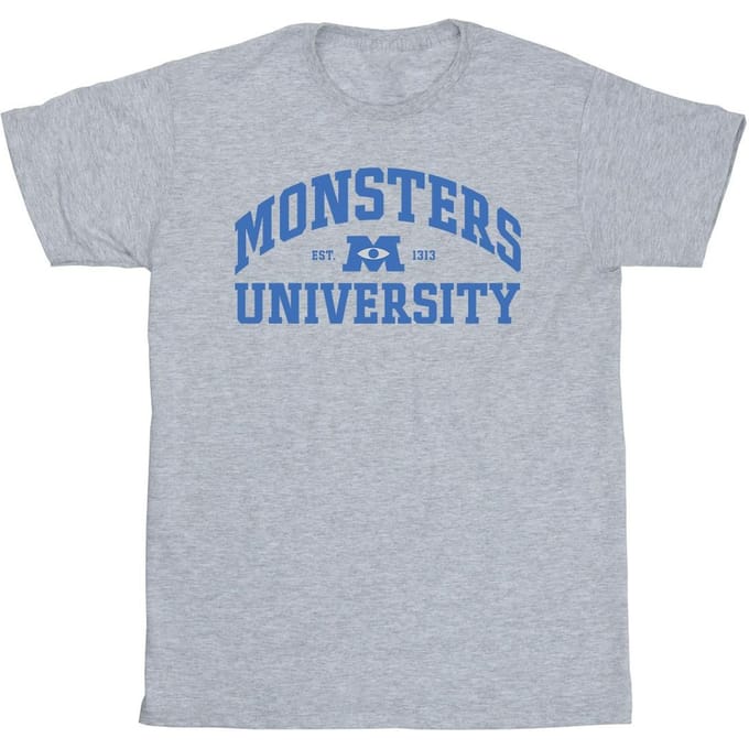 Disney Heren Monsters University Logo T-Shirt (Sportgrijs)