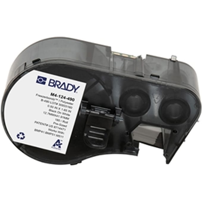 Brady M4-124-490 Freezerbondz polyester labels zwart op wit | 12,7 mm x 41,91 mm (origineel)