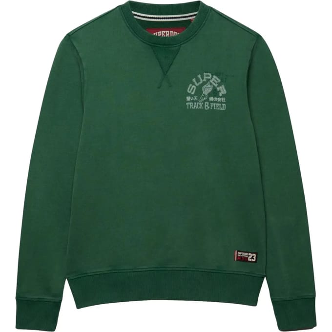 Superdry Vintage Prep Relaxed Crew Sweatshirt Groen 2XL Man