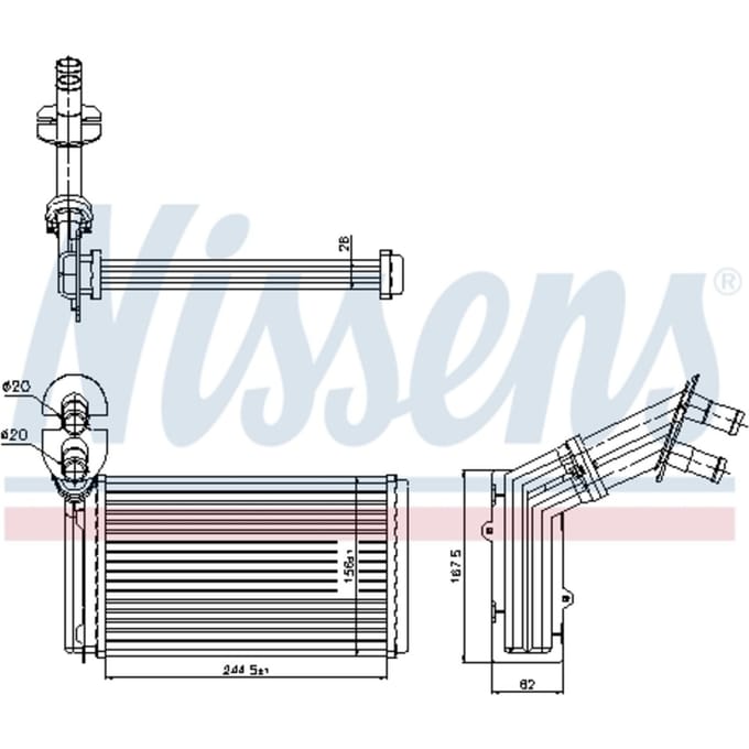 Warmtewisselaar, interieur verwarming NISSENS 73973