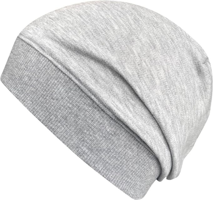 Lichte Kinder Beanie Muts Effen Grijs van Biologisch Katoen