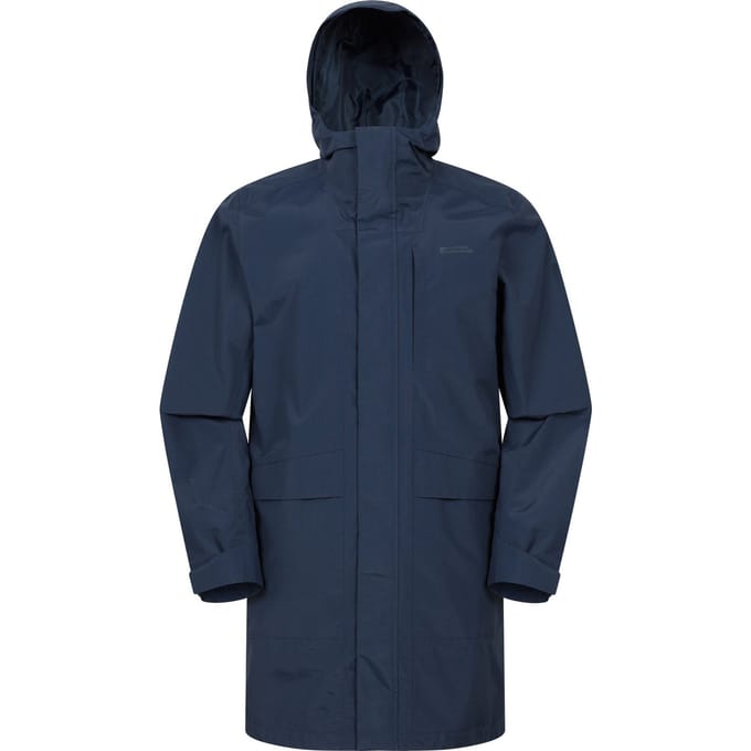 Mountain Warehouse Heren Scope Lange Waterdichte Jas (Marineblauw)