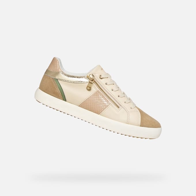 GEOX BLOMIEE DAMES Sneakers - BEIGE/MELKWIT - Maat 37