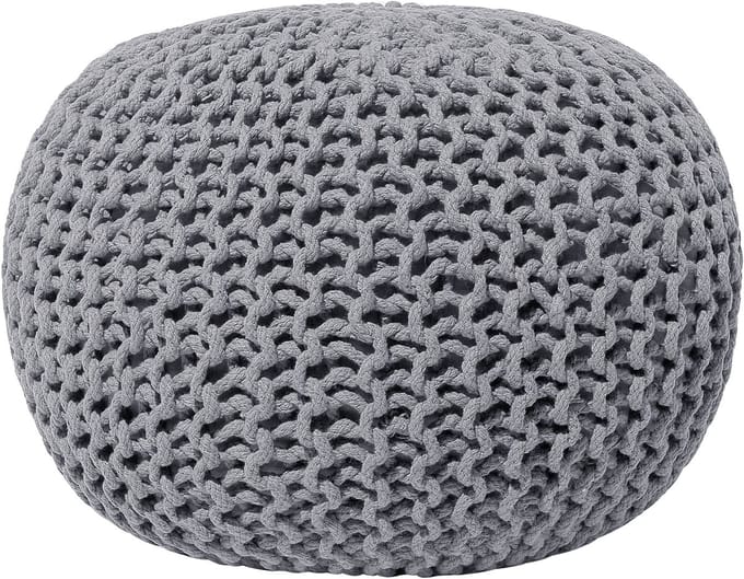 CONRAD - Poef - Grijs - 50 cm - Katoen