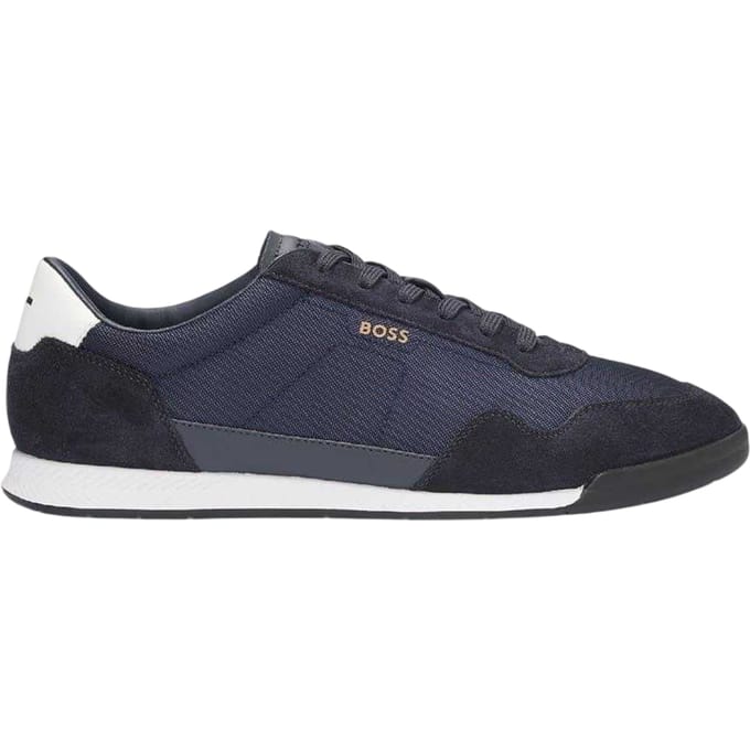 Boss Mannen Titanium SL Suède Sneakers (Donkerblauw)