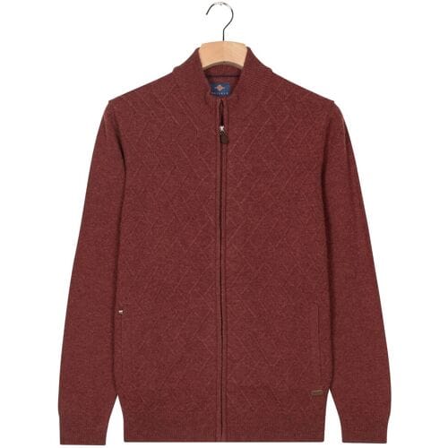 Baileys Vest Full Zip Front Body Structure Knit Deep Mauve / male