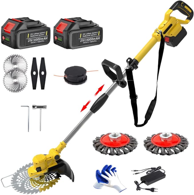 CRLYN® Grasmaaier Elektrisch - Grastrimmers met Accu - Geel