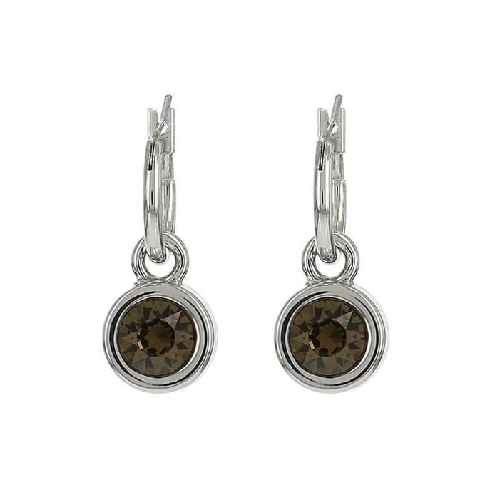 Biba Hang Oorbellen met Swarovski Steentje Sm. Quartz