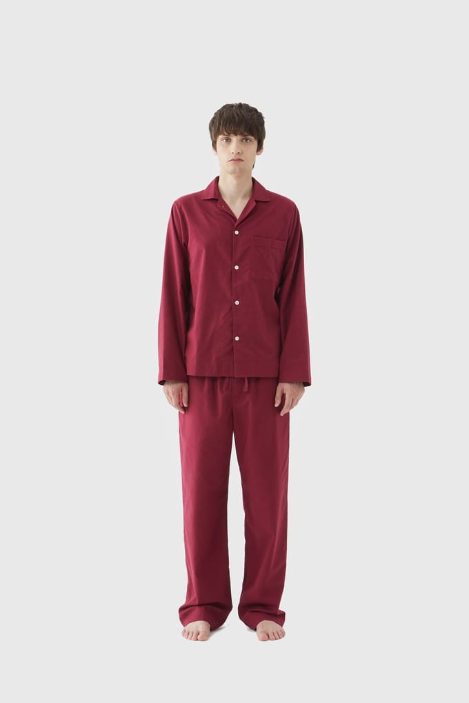 Tekla Unisex Flannel, Pyjamas Shirt Beyond Red Größe: S | Nachtwäsche Outlet | Unisex | Rot