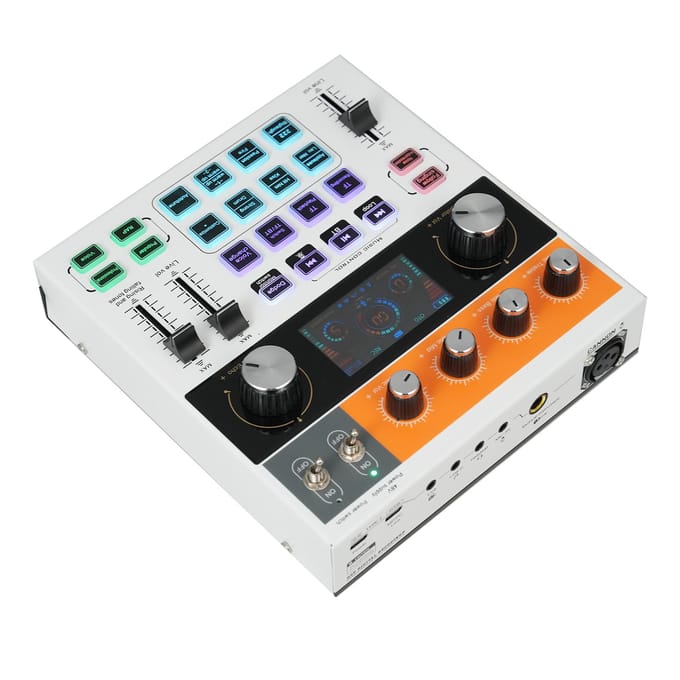 C200 Live Geluidskaart Multifunctionele Audiomixer Geluidskaart Mengpaneel BT Begeleiding voor Live veelkleurig