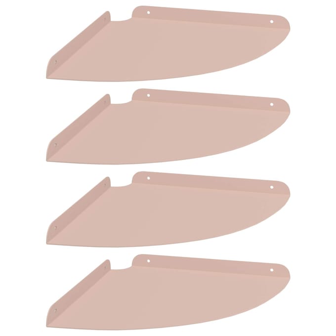 vidaXL - Hoek - Plank - 4 - st - Roze - 30 - x - 30 - x - 2 - cm