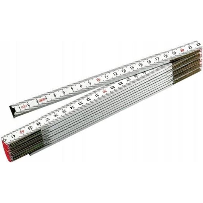 Stalco - Houten Vouwmeter - 1m - Wit - Sterk En Flexibel