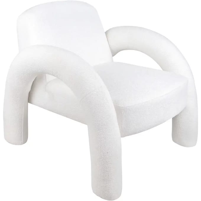 Leitmotiv Stoel Brazo Melange - Wit - 88x74x74cm - Modern - Woonkamer - Slaapkamer