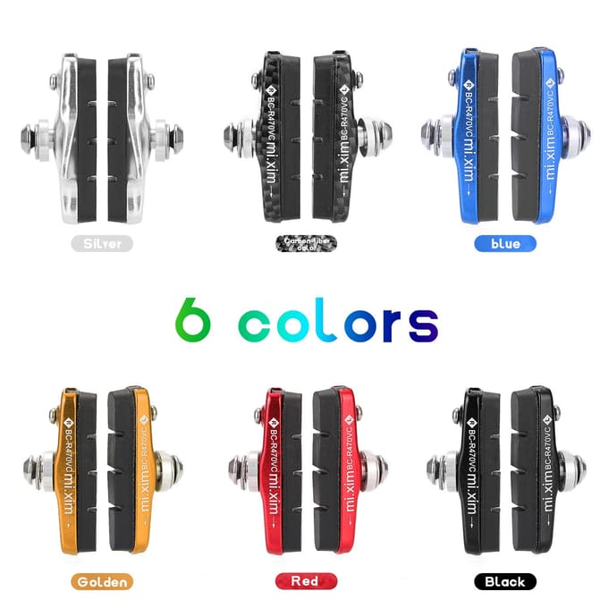 55mm Racefiets Fiets Rem Houder Schoenen Rubberen Pads Blokken Silver black
