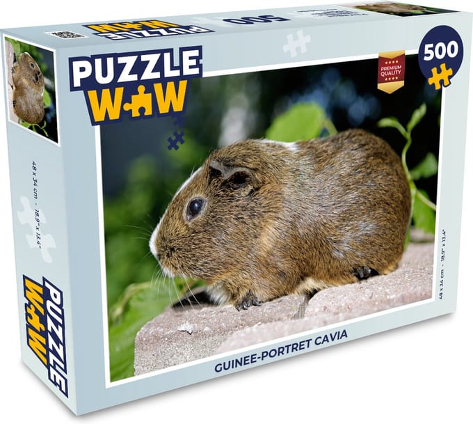 Puzzel Guinee-portret cavia - Legpuzzel - Puzzel 500 stukjes