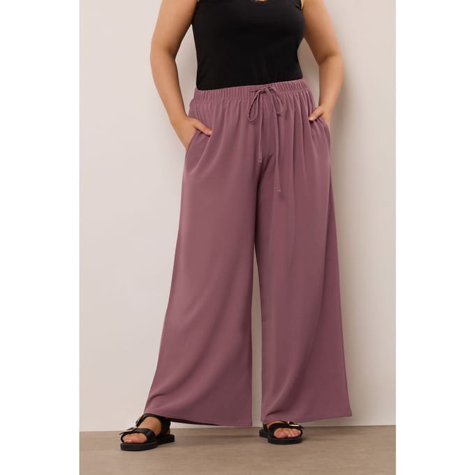 Yours Paarse Twill Wijde Broek Size 42