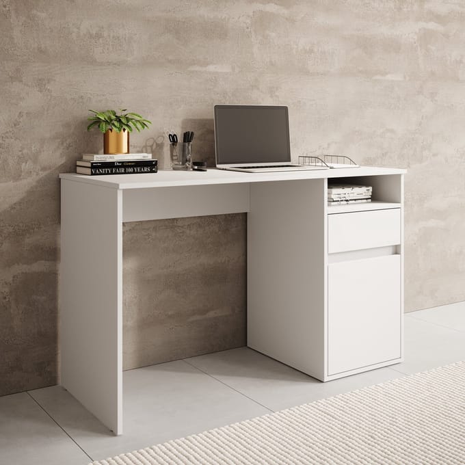 Meubella - Bureau Babot - Wit 1 - 120 cm