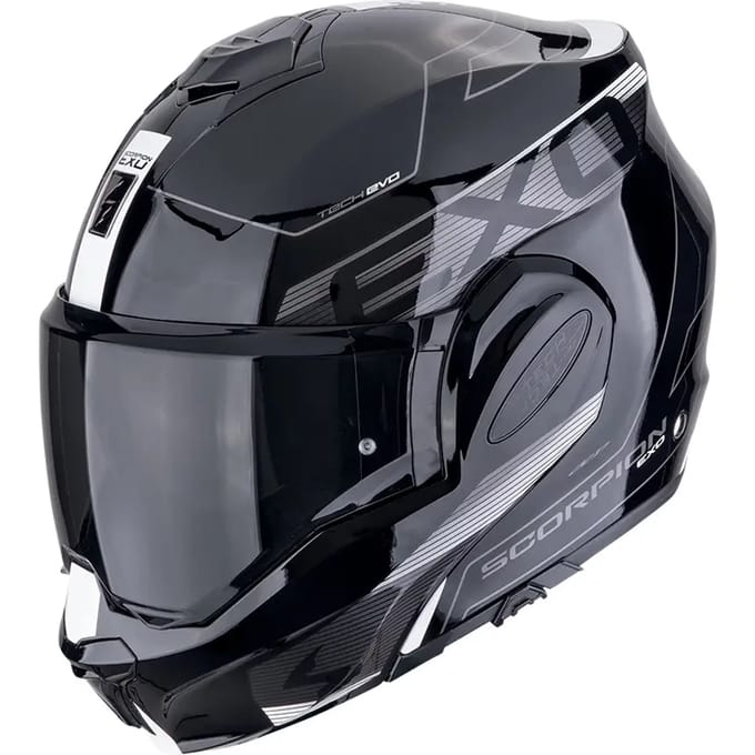 Scorpion EXO-Tech Evo Traveller Systeemhelm - polycarbonaat - zwart wit