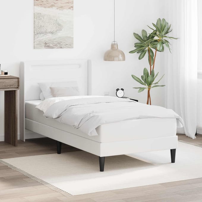 vidaXL - Bedframe - met - matras - Wit - 80 - x - 200 - cm - Kunstleer