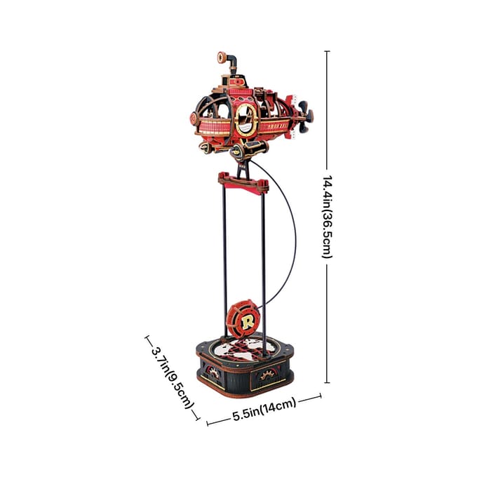 Robotime, 3D Houten Puzzel, Deep-Sea Adventurer, DIY Pendulum, MCD04, 14x9,5x36,5cm