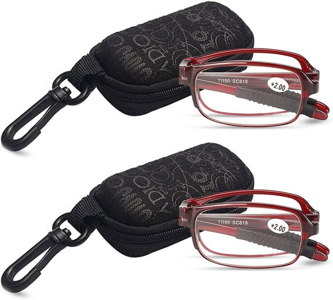Opvouwbare leesbrillen set met etui in diverse sterktes