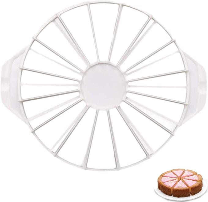 Round Cake Divider Cutter - Bread Cake Pastry Slicer - Cheesecake Cutter - 14/16 Part Cake Decorating Mold - Bakeware Kitchen Baking Tool - White Taartsnijder
