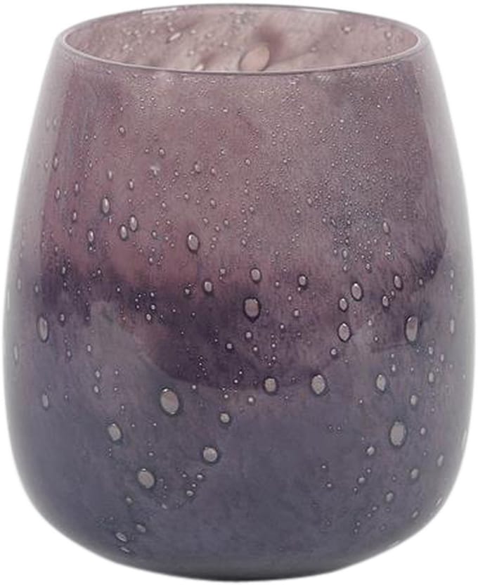 Rasteli Vaas-Siervaas Glas Paars Mond geblazen D 17.8 cm H 18.6 cm