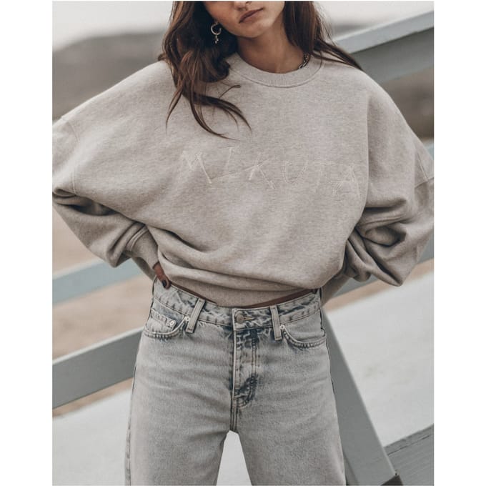Mikuta The Grey Embroidered Standard Sweater Taglia: M | Maglioni a maglia Outlet | Donna | Grigio