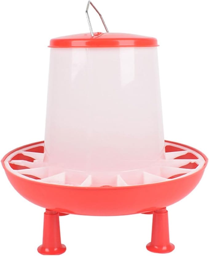 Pluimvee Waterer Set - Voer Containers - Vee Voeden - Grote Capaciteit - 3L tot 14L - Wit