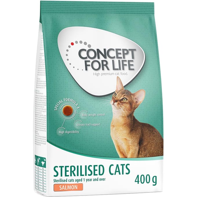 400g Sterilised Cats Zalm Concept for Life Droogvoer Katten