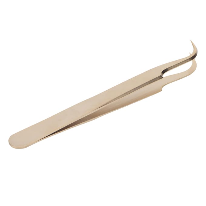 Roestvrijstalen Wimperpincet Professionele Wimperextension Pincet Applicatie voor Nagel Parel beige