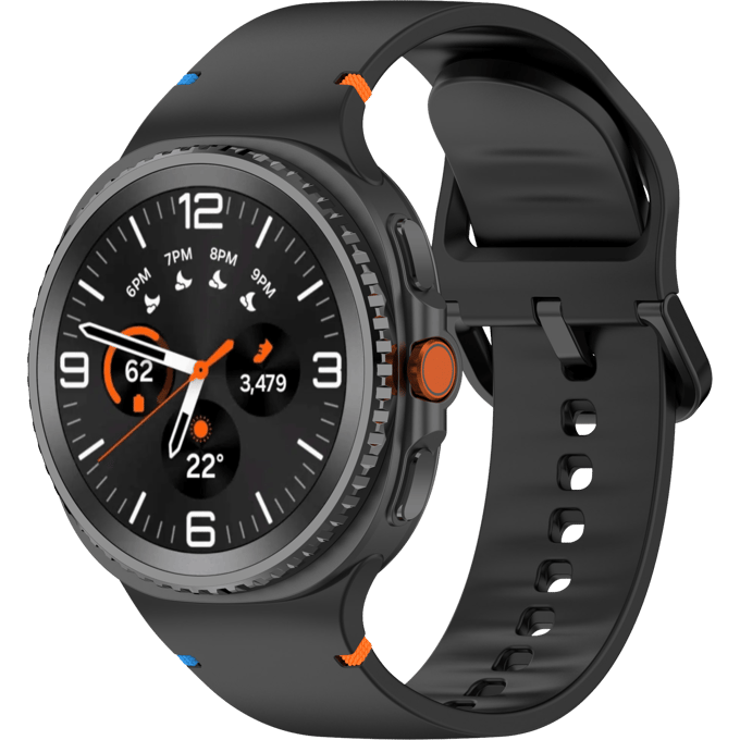 Mocaa Samsung Galaxy Watch8 Siliconen Bandje 44mm Zwart