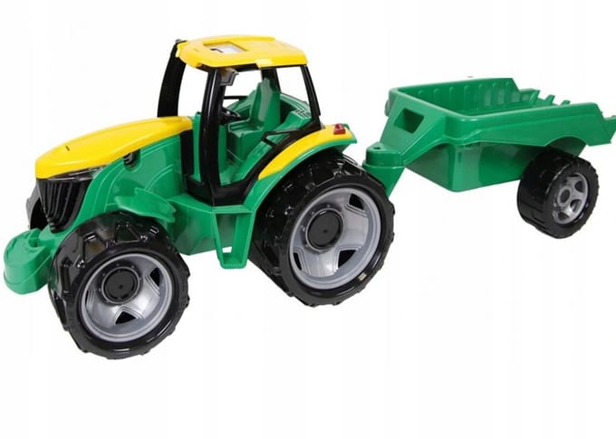 Lena Reuzentractor met Groene Aanhangwagen - 91 cm Grote Tuin Speelgoed