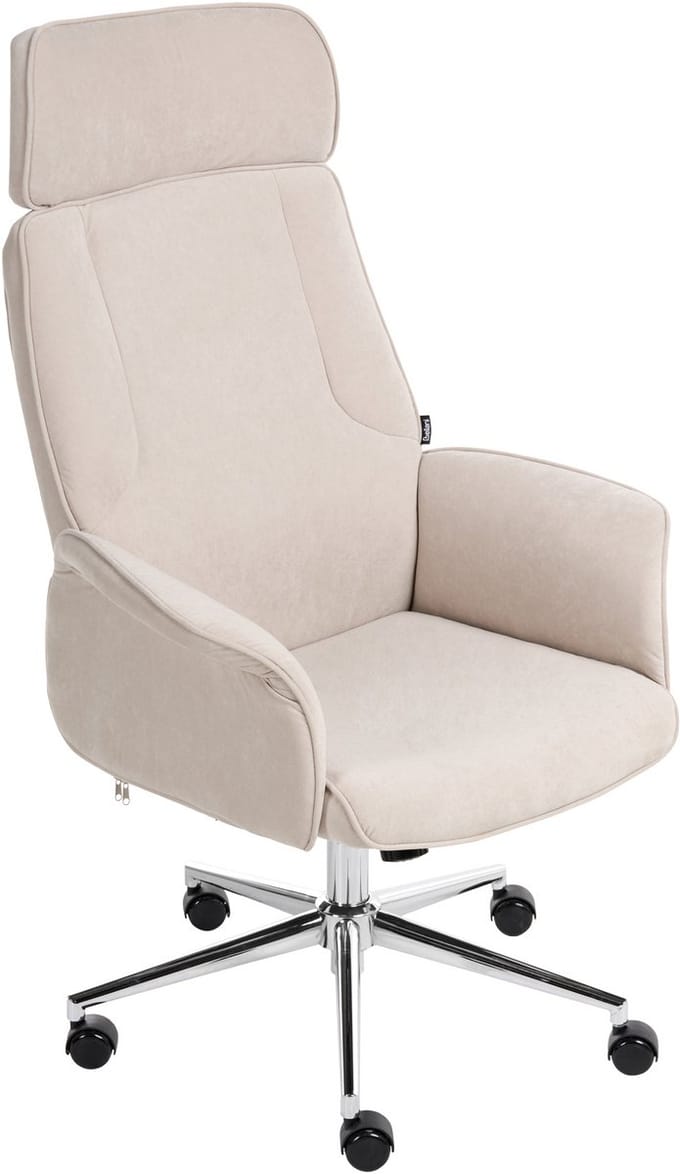 PILOT - Bureaustoel - Lichtbeige - Fluweel