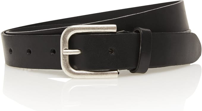 Stoere echt lederen vol nerf Zwarte 3cm kinderriem- Maat 65