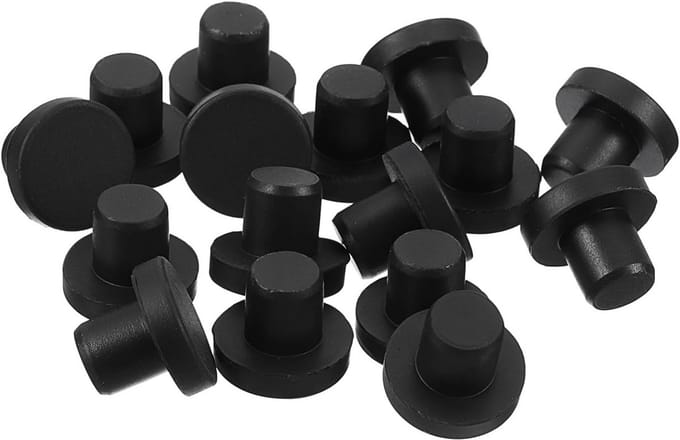 16 Stuks Zwarte Rubberen Gatstoppen voor 9mm Opening