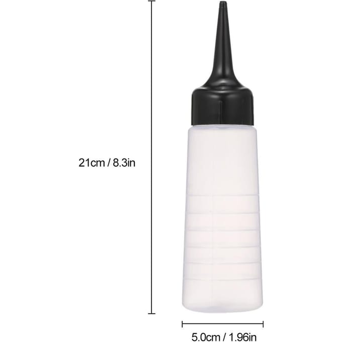 150ml Haarkleurfles Haarkleur Mengfles Haarkleur Applicatorfles met Zwarte Schuine Punt transparant